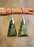 Boho Earrings, Dangle Earrings, Blue and Green Trapezoid